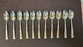 Ohs77 Oneida Vintage Stainless Flatware Swirl Pattern 6 Inch Teaspoons Lot Of 11