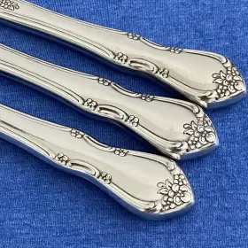 Ohs95 Oneida Royal Prestige By Stainless Flatware Dinner Knife Floral - Set Of 3
