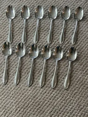 Plsx12 Oneida Ohsarb/plsx12 Stainless - 12 American Harmony / Arbor Place/oval Soup Spoons New