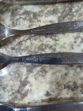 5pps Oneida Ohsfro/5pps Stainless Frostfire 5pc Place Setting Usa Made #3