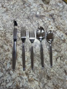 5pps Oneida Ohsfro/5pps Stainless Frostfire 5pc Place Setting Usa Made