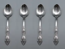 Oneida Ohshun/tsx4 Stainless Flatware - Huntington Teaspoons Set Of Four Usa Made Nos