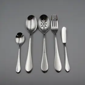 Serving5 Oneida Ohsica/serving5 Stainless Flatware Icarus Glossy 5pc Serving Set N/o