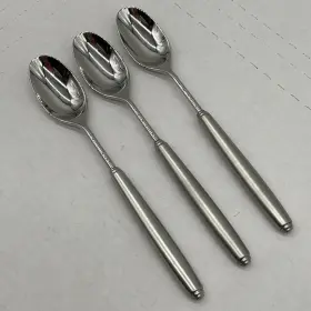 Itx6 Oneida Ohslam/itx6 Lamais Iced Tea Spoons 3 Stainless Flatware 8 Inch Frosted 18/8 Usa