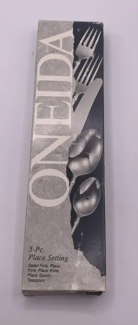 5pps Oneida Ohsmarq/5pps Stainless Flatware Marquette - 5pc Place Setting Nib Usa Made P2