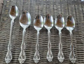 5pps Oneida Ohsmich/5pps Stainless Flatware - Michelangelo 6 Odd Spoons Usa Made