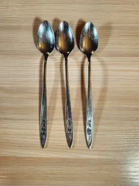 Oneida Ohsmyr/itsx4 Community Stainless Flatware My Rose Pattern Iced Tea Spoons Set Of 3