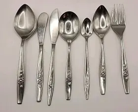 Serving7 Oneida Ohsmyr/serving7 Vtg Community My Rose Stainless 7pc Mixed Lot Spoons Butter Knives Fork