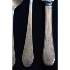 Ohspar1 Oneida Paul Revere Silverplate 1927 By Silver Floral Art Deco Set Monogram 4pc #2