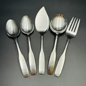 Serving6 Oneida Ohspare/serving6 Paul Revere Stainless Flatware 5 Pc Serving Spoons Cake Server Meat Fork