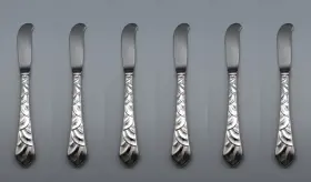 Bshx6 Oneida Ohspati/bshx6 Pacific Tide Stainless Flatware Butter Spreaders - Set Of Six Nos Usa
