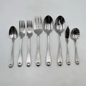 Serving5 Oneida Ohssaga/serving5 Stainless Satin Garnet 5pc Serving Set 2 Dinner Forks And 1 Tablespoon