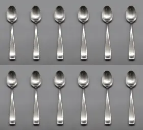 Plsx12 Oneida Ohssamo/plsx12 Stainless Satin Moda Oval Soup / Place Spoons - Set Of Twelve New