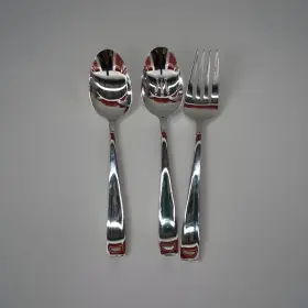 Serving3 Oneida Ohssamo/serving3 Stainless Flatware Shiny Glossy Moda 3pc Serving Set 9 Inch
