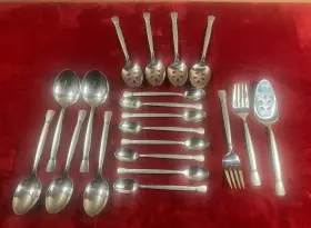 Itsx12 Oneida Ohssane/itsx12 12 Usa - Satin Nexus Serving Spoons-forks-cake 8 Iced Beverage Spoons