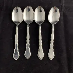 Oneida Ohssat/tsx4 Set Of Four - Community Stainless Flatware Satinique Teaspoons New