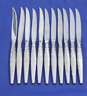 Stkx8 Oneida Ohsven/stkx8 Stainless Venetia Steak Knives - Set Of 11 Great Condition