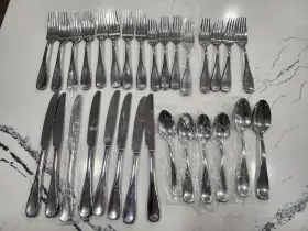 Serving5 Oneida Ohsvos/serving5 Set 30 Stainless Voss Glossy Spoons Forks Knives