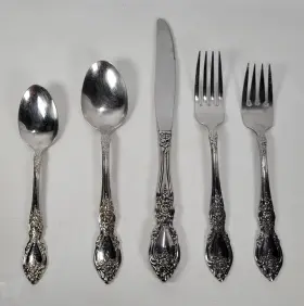 5pps Oneida Ohswor/5pps Pre-owned Oco Stainless Flatware - Wordsworth 5pc Usa