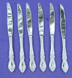 6-oneida Oneida Ohswor/tsx4 Wordsworth 18/8 Stainless Dinner Solid Knives 9 1/4 Inch #2