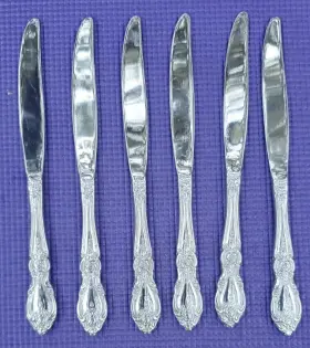 6-oneida Oneida Ohswor/tsx4 Wordsworth 18/8 Stainless Dinner Solid Knives 9 1/4 Inch