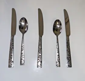 Ot202615 Oneida Countess Glossy Knives And Spoons Stainless Flatware Replacements 5 Pieces