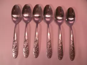 9891902 Oneida Silver Set Of 6 Bohemian Place Oval Soup Spoon 7 1/8 Ga4