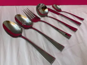 T357006a Oneida Classic Pearl 6 Piece Hostess And Serving Set 18/10 Stainless Steel