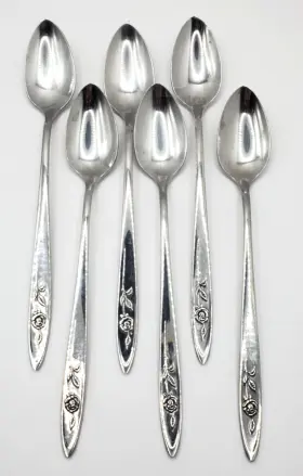 T711004m Oneida La Rose Community Stainless Steel Iced Beverage Spoon Set Of Six