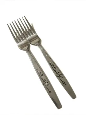 Unf205 Oneida Unknown Manufacturer Stainless Dinner Forks Rose Bud Pattern 7.5 Inch 2 Pcs