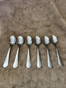 Orl19 Orleans Lot Silver 6 Stainless Colonial Classic Teaspoons Japan