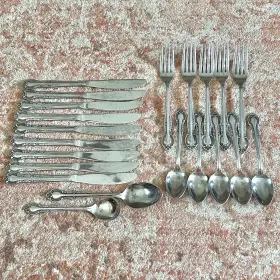 Orl29 Orleans Partial Set Silver Stainless Japan Flatware Pattern 21 Pieces