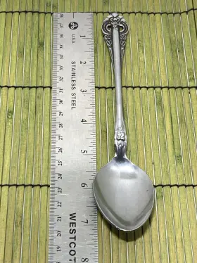 Orl42 Orleans Silver Stainless Japan Flatware Serving Spoon 7-1/2 Inch #2