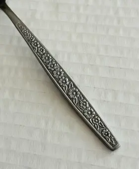 Orl45 Orleans Stainless Korea Teaspoon And Dinner Fork Glossy Flowers Textured #3