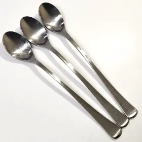 Orl5 Orleans Vtg Silver Satin Stainless Ice Tea Spoon Set Of 3 Mcm Retired Japan