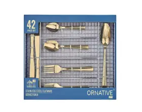 Ornative 810091102084 Alicja 42 Piece Flatware Set With Wire Caddy Service For 8