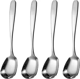 Ouliget 313047217271 Square Head Spoons Korean Style Sugar Spoon Thick Heavy Stainless Steel