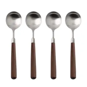 Ouliget 730759218974 Wooden Handle Spoon Stainless Steel Serving Tablespoons Dinnerspoon Si