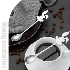 Ouliget 730759219131 4pcs 5.6 Inch Stainless Steel Mini Coffee Spoons Animal Espresso Dessert Teaspoons #3