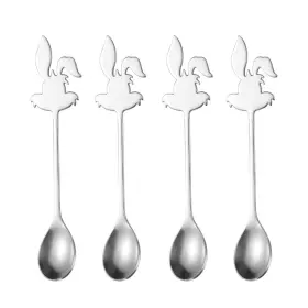 Ouliget 730759219131 4pcs 5.6 Inch Stainless Steel Mini Coffee Spoons Animal Espresso Dessert Teaspoons