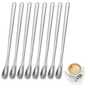 Ouliget 762349737107 Stainless Steel Coffee Stirring Spoon Silver Stir Sticks Drink Spoons