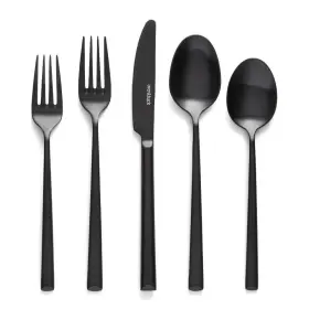 93733032 Over&back 20pc Modern Flatware Set Matte Black 18/8 Stainless Steel