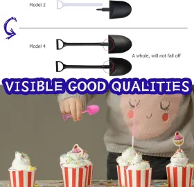 Oxe 744759858313 Oaaxbbecco Novelty Mini Shovel Shape Spoons Cute Disposable Plastic Dessert #2