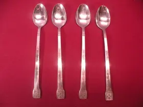 11241916 Oxford Hall Set Of 4 Stainless Basketville Iced Tea Spoons 7 5/8 In Ga3
