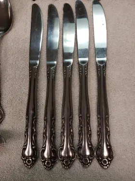 Oxh19 Oxford Hall Lot Of 34 Rose Flute Stainless Flatware Utensil Cutlery #3