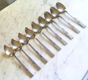 Oxh3 Oxford Hall Rose Stainless 6 1/4 Inch Set Of 9 Teaspoons #2