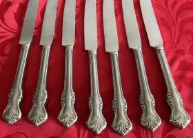 Oxh31 Oxford Hall Stainless Lot Of 7 Dinner Knives 9 5/8 Inch Nm Polished