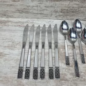 Oxh69 Oxford Hall 21 Pieces Flatware Lot Stainless Korea Fleur De Lis Vtg #2