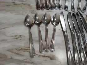 Hljk4656 Paula Deen Flatware 23 Pieces Fork Spoon Butter Knife Stainless Steel Silverware #3