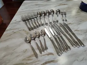 Hljk4656 Paula Deen Flatware 23 Pieces Fork Spoon Butter Knife Stainless Steel Silverware